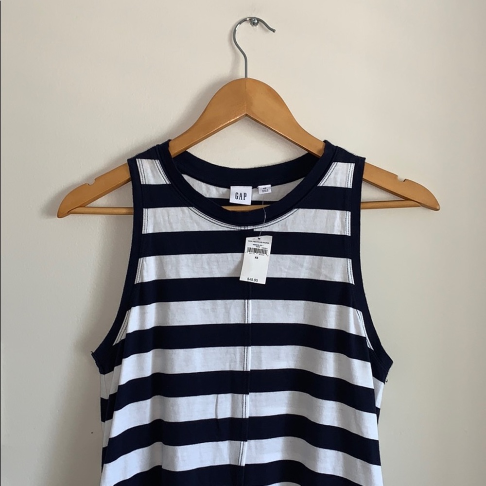 Gap Sleeveless Navy Blue & White Dress